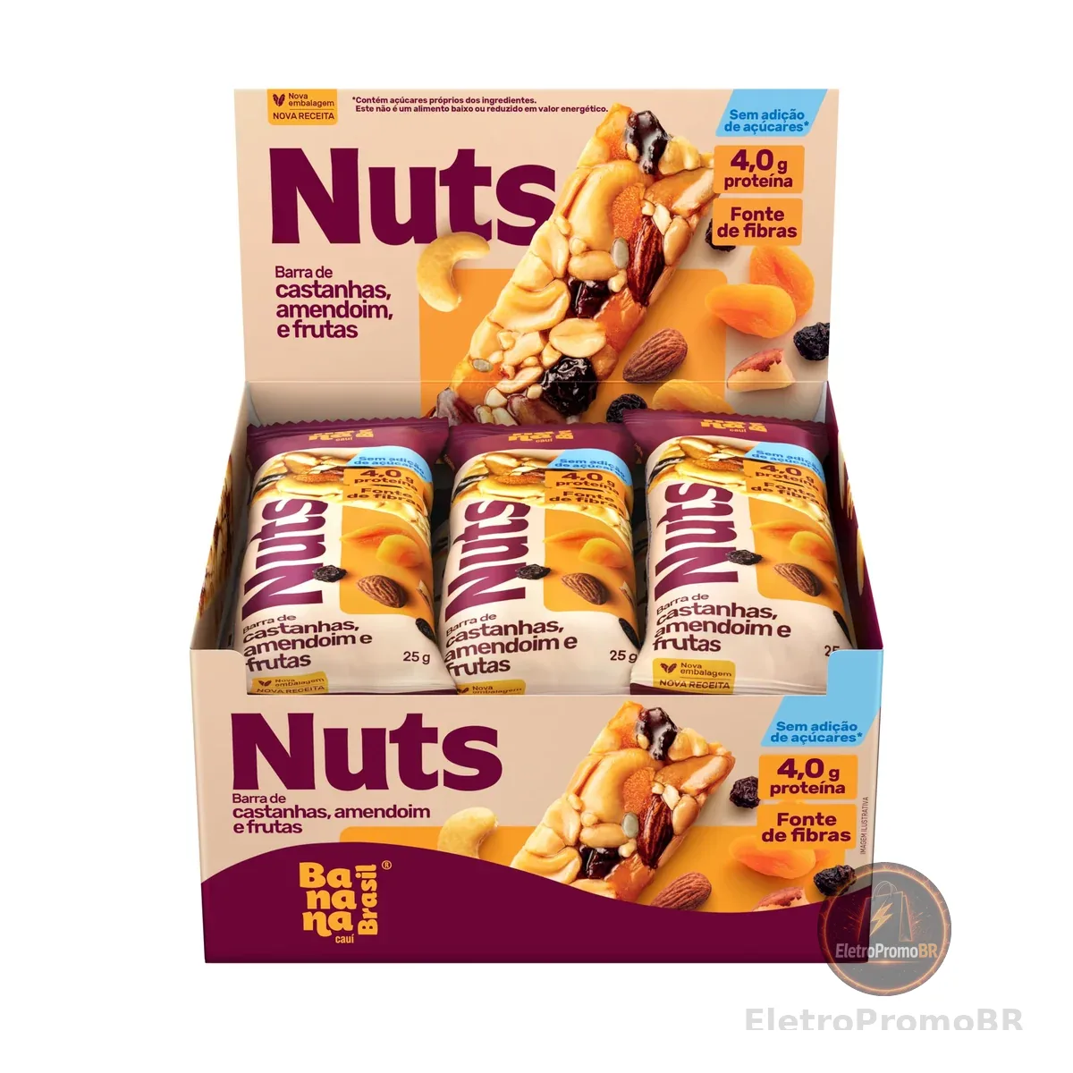 Banana Brasil - Barra De Castanhas Nuts Frutas (12 Unidades de 25g)