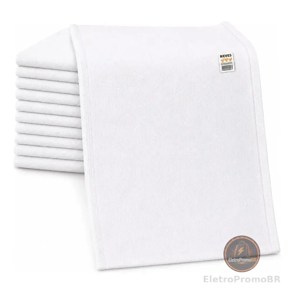 Kit 10 Panos De Prato Branco Neves De Algodão Liso Para Pintar Tipo Pé De Galinha 100% Algodão