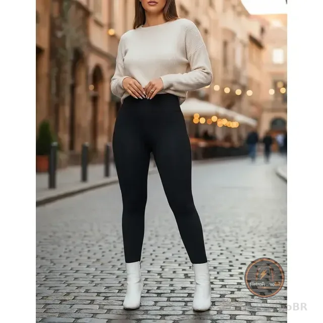 Calça Flanelada De Frio Inverno Leg Felpuda Térmica Grossa