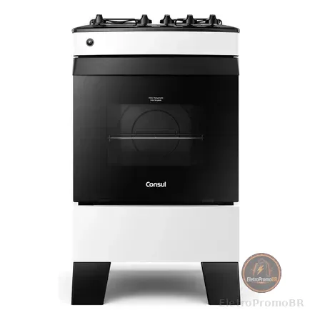 Fogão Consul 4 Bocas Branco Com Mesa Esmaltada - Cfo4zab 127/220v
