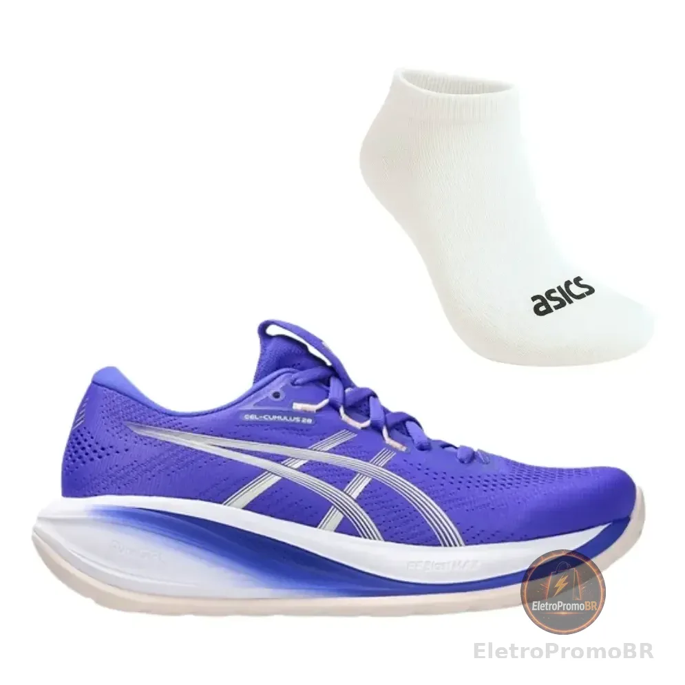 Tênis Feminino Asics Gel-cumulus 28 Corrida E Treino Azul/branco Lisa 37 Br