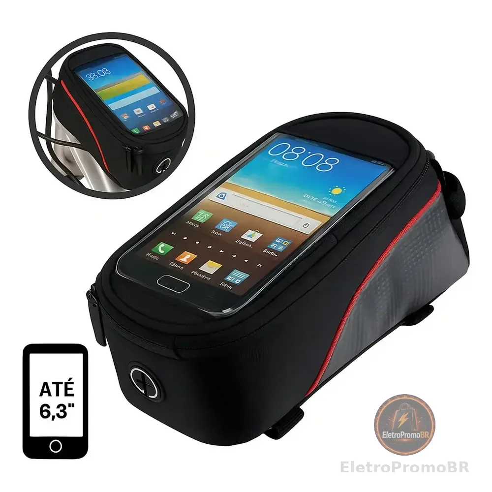 Bolsa De Celular Para Quadro Bike Bicicleta Impermeável Porta Acessórios Ferramentas Case A Prova D'água Tumblr Preto