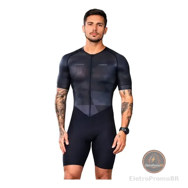 Macaquinho Triathlon Masculino Woom Carbon Phantom 2 Manga
