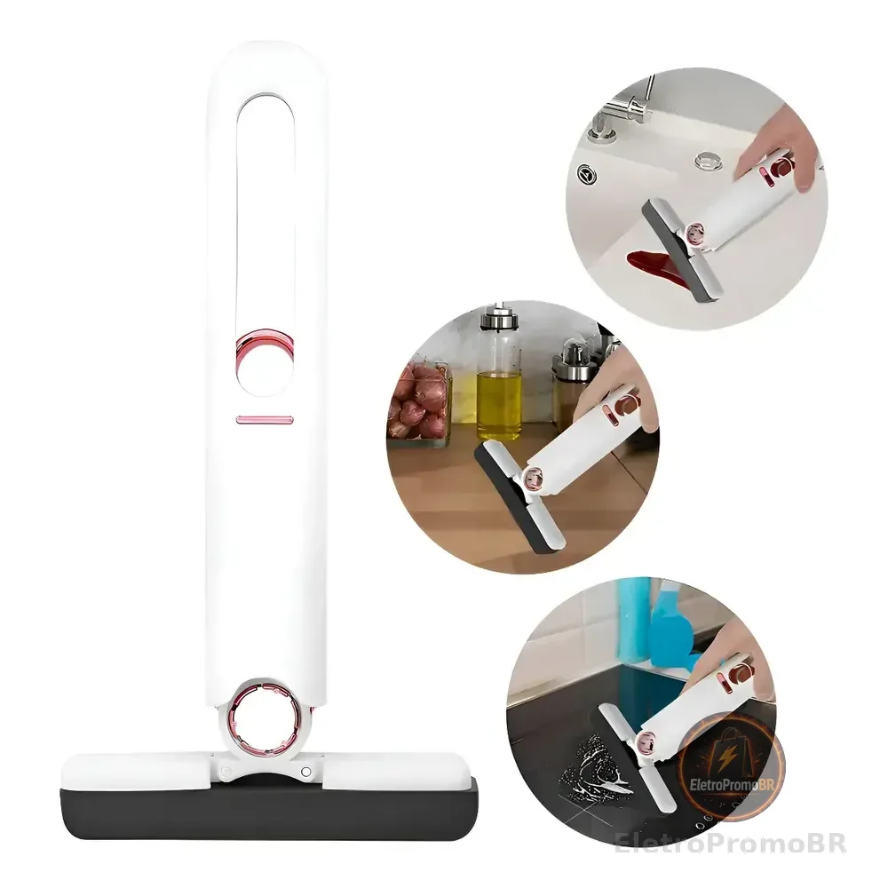 Mini Mop Rodo Esfregão Portátil Dobrável De Limpeza Multiuso Esfregão Portátil Branco