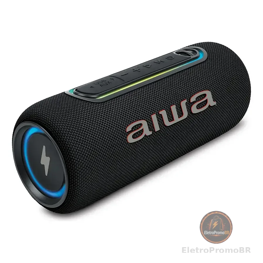 Caixa De Som Speaker Aiwa Sp-05-lb 30w Bluetooth Ipx5 Preto 127/220v
