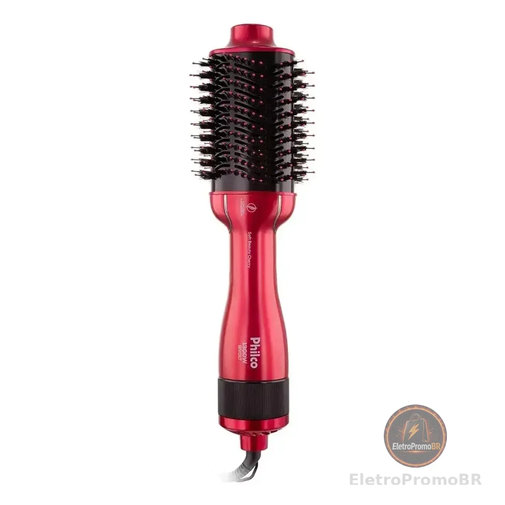 Escova Secadora De Cabelos Soft Beauty Cherry Philco Pec13 1300w 4 Em 1 Seca, Alisa, Modela E Dá Volume Rosa 127/220v