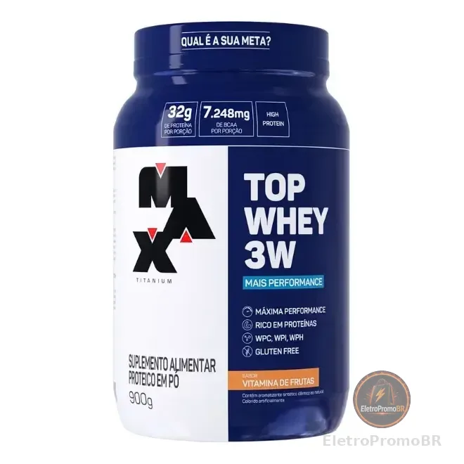 Suplemento En Pó Max Titanium Professional Proteínas De Top Whey 3w Sabor Vitamina De Frutas X 900g