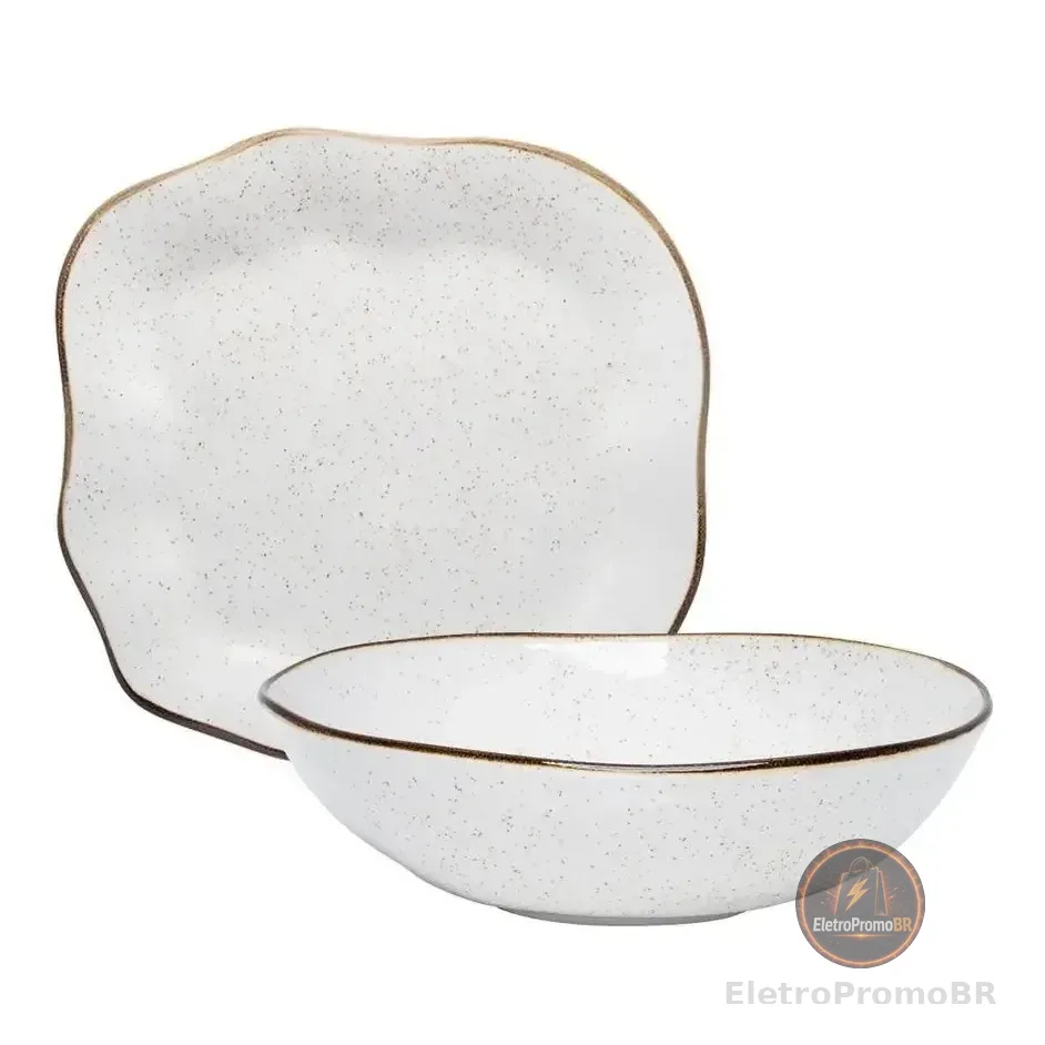 Conjunto Travessa E Saladeira Ryo Maresia Oxford Baixelas Branco