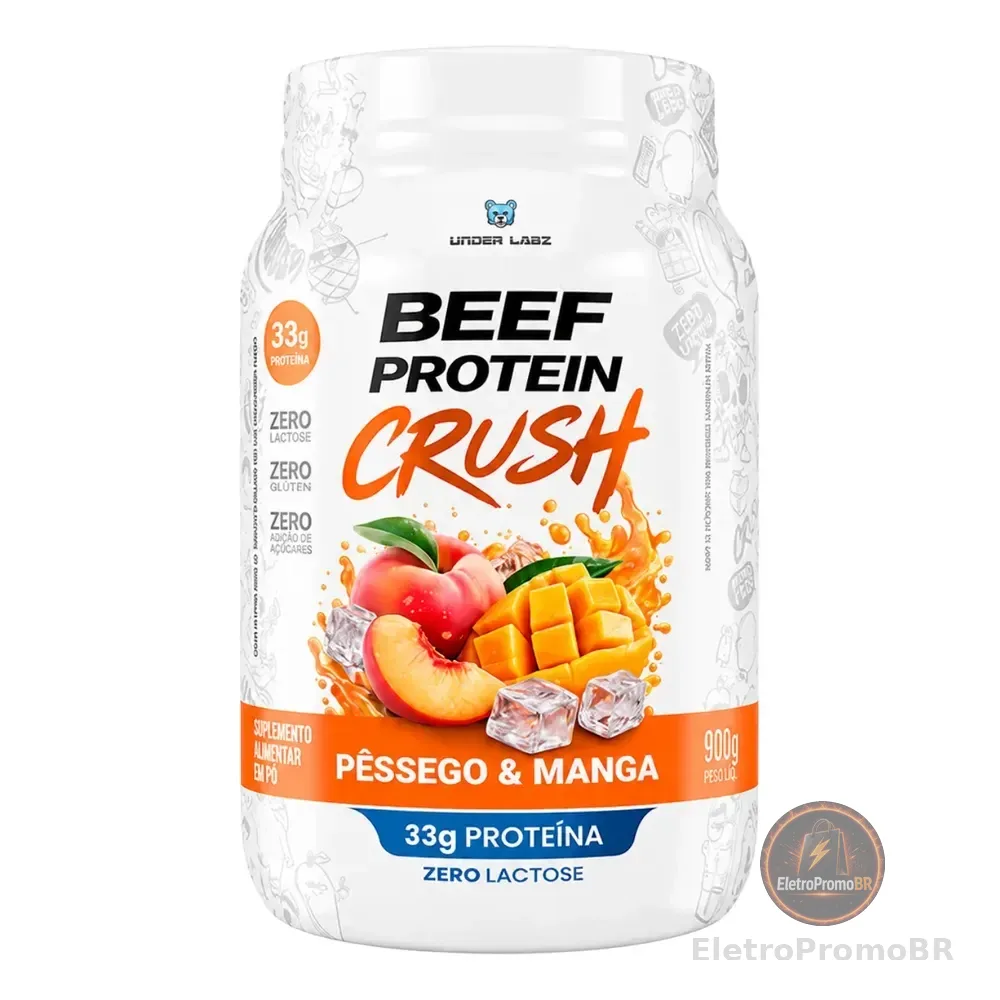 Beef Protein Crush Under Labz Whey Isolado Hidrolisada Carne Pessego E Manga 910g