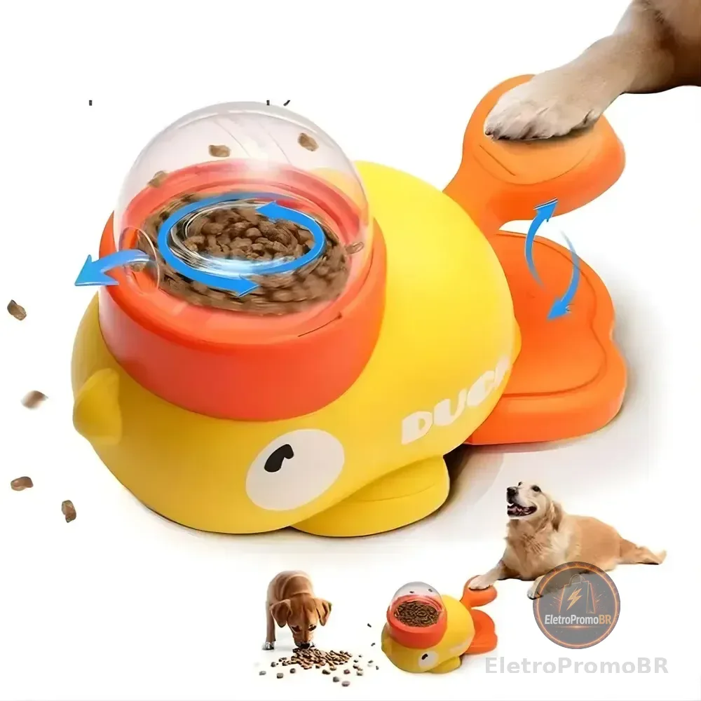 Brinquedo Interativo Alimentador Lento Para Cães - Jambo Pet Amarelo