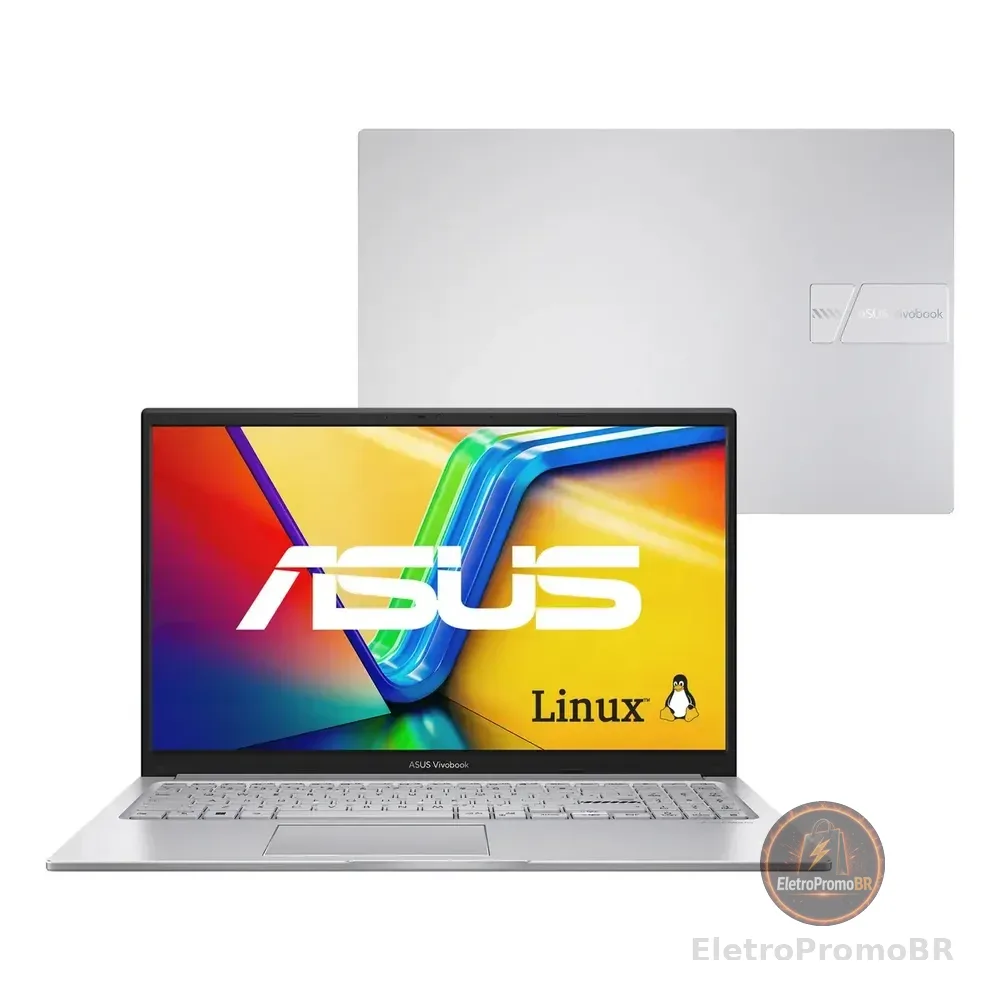 Notebook Asus Vivobook 15 Intel Core I5 1334u 16gb Ram 1tb Ssd Linux Keepos Intel Iris Xe Tela 15,6  Fhd Cool Silver - X1504va-nj2247