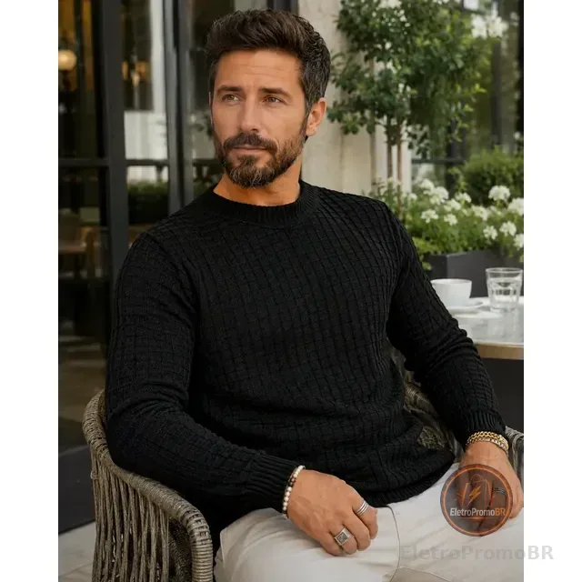 Blusa De Frio Suéter Masculino Lã Tricot