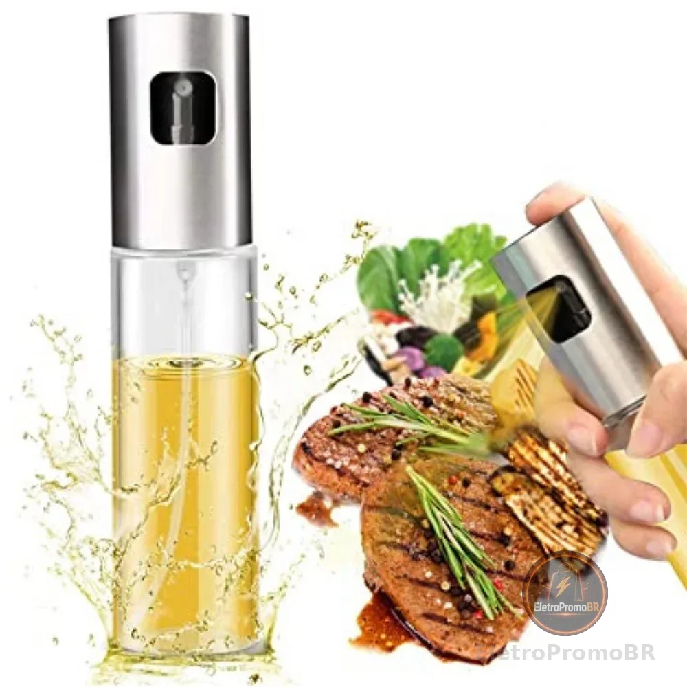 Spray de Azeite Pulverizador Borrifador Vidro INOX