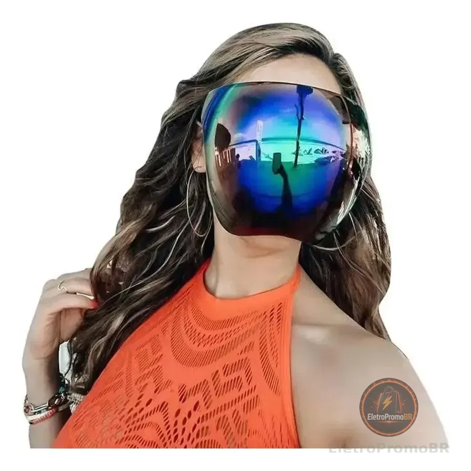 Óculos De Sol Face Shield Visor Full Face Cover Viseira #j V