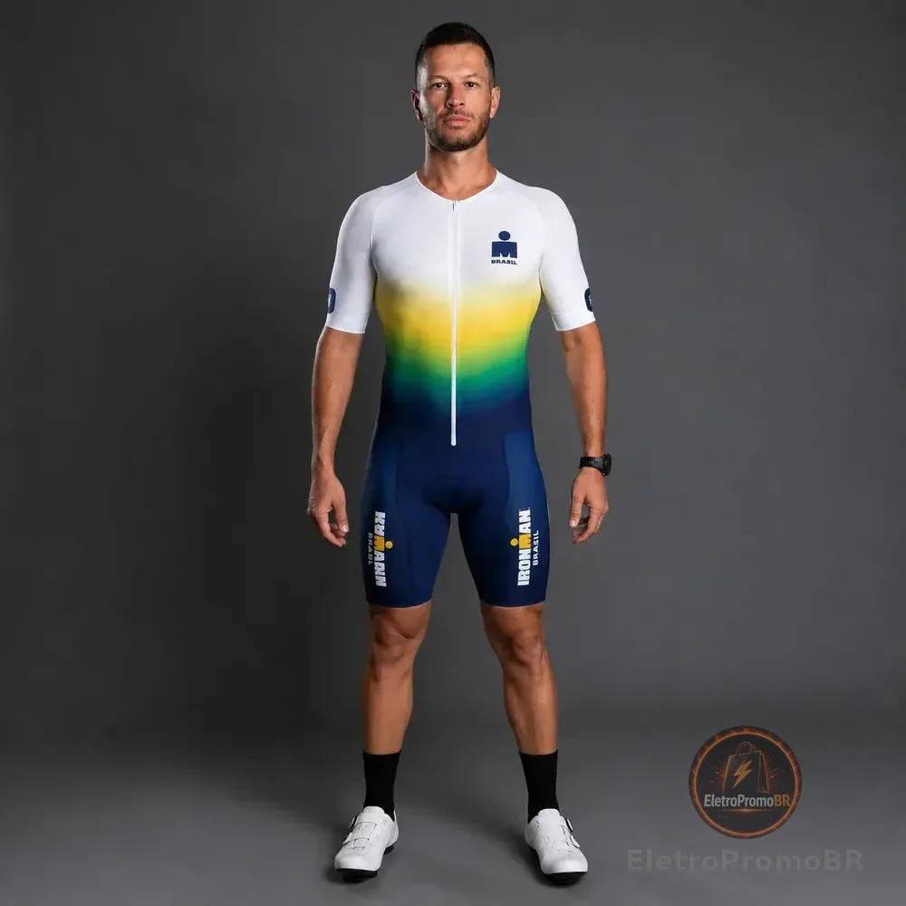 Macaquinho Triathlon C/ Manga Ironman 140 Woom Masculino Iii Azul G