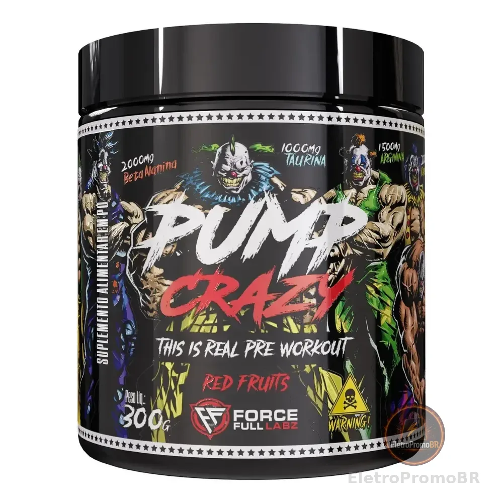 Pré Treino Pump Crazy Insane Clown Force Full Labz 300g Frutas Vermelhas