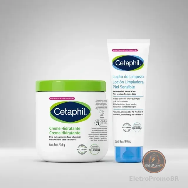 Kit Cetaphil Creme Hidratante 453g + Loção De Limpeza 100ml