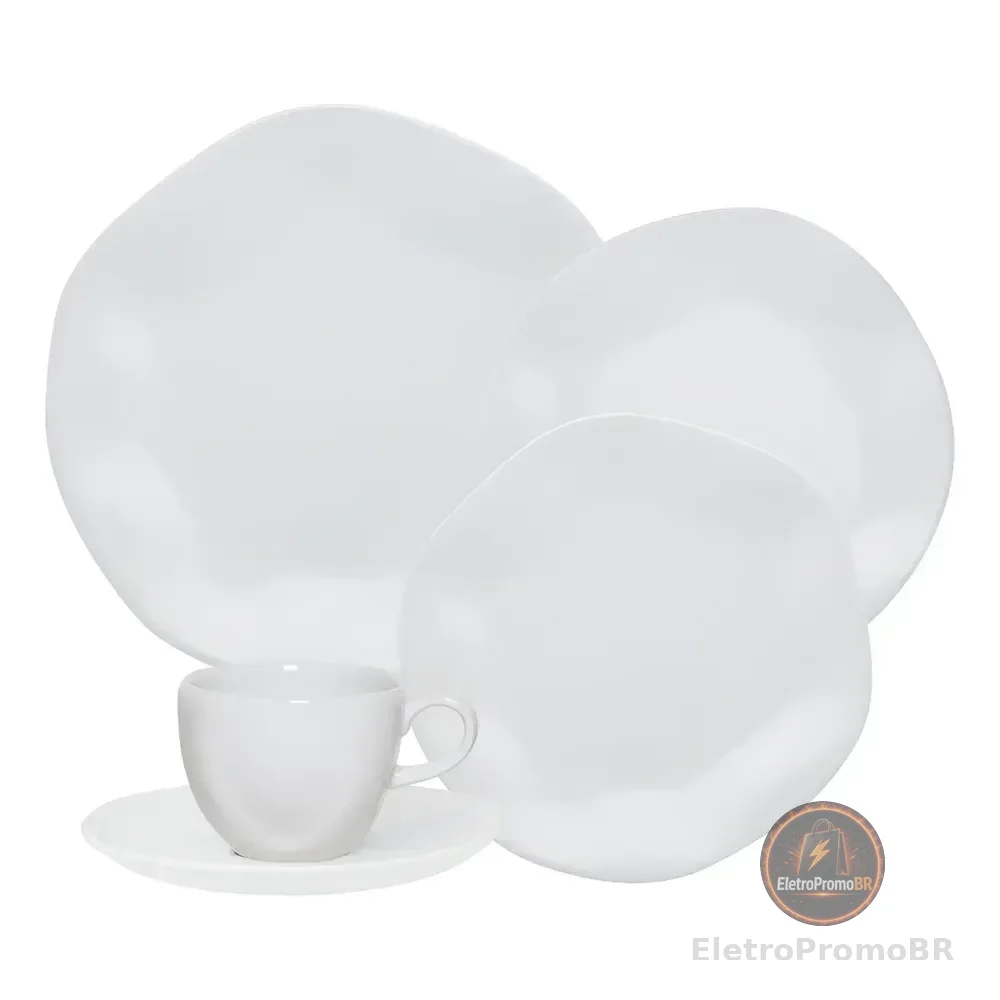 Jogo De Jantar Branco Ryo White 20 Peças Oxford Porcelanas Liso