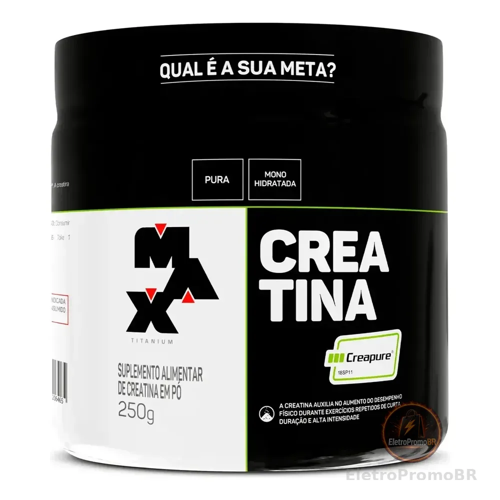 Creatina 250g Creatina Creapure Max Titanium Ganho De Força Premium Sem Sabor