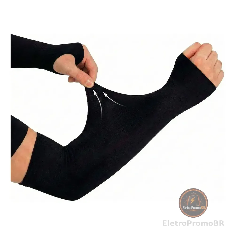 Manguito Braço Proteção Solar Uv50 Moto Manga Ciclismo Bike M Preto