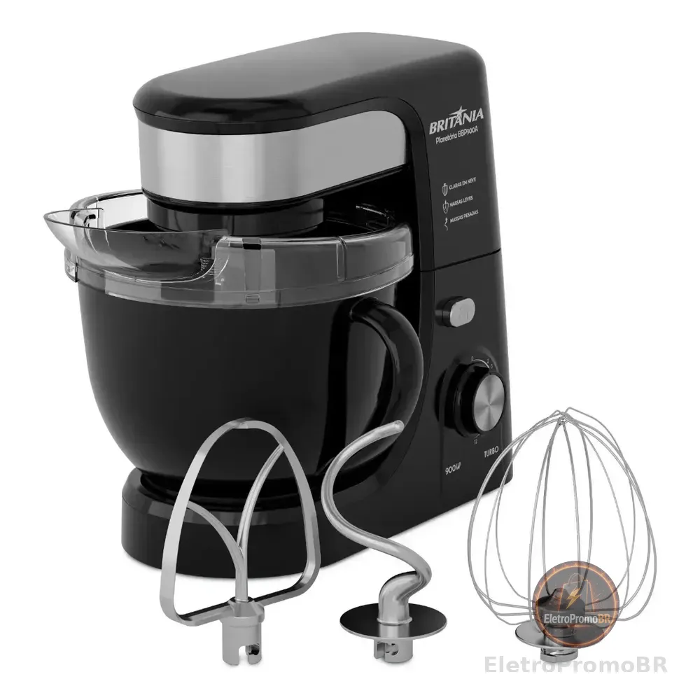 Batedeira Planetaria Britania 900w Bbp900a Preto 127v