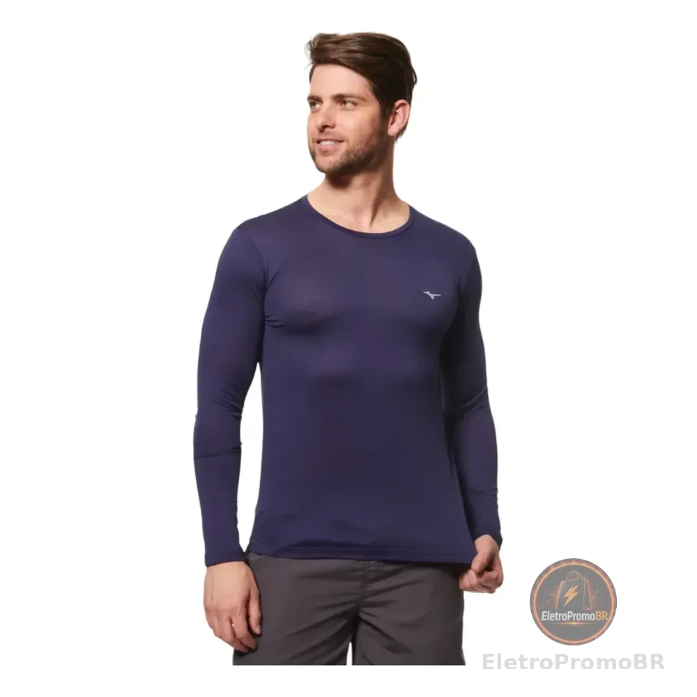 Camiseta Masculina Manga Longa Nirvana Mizuno Aznoit Liso M Lisa