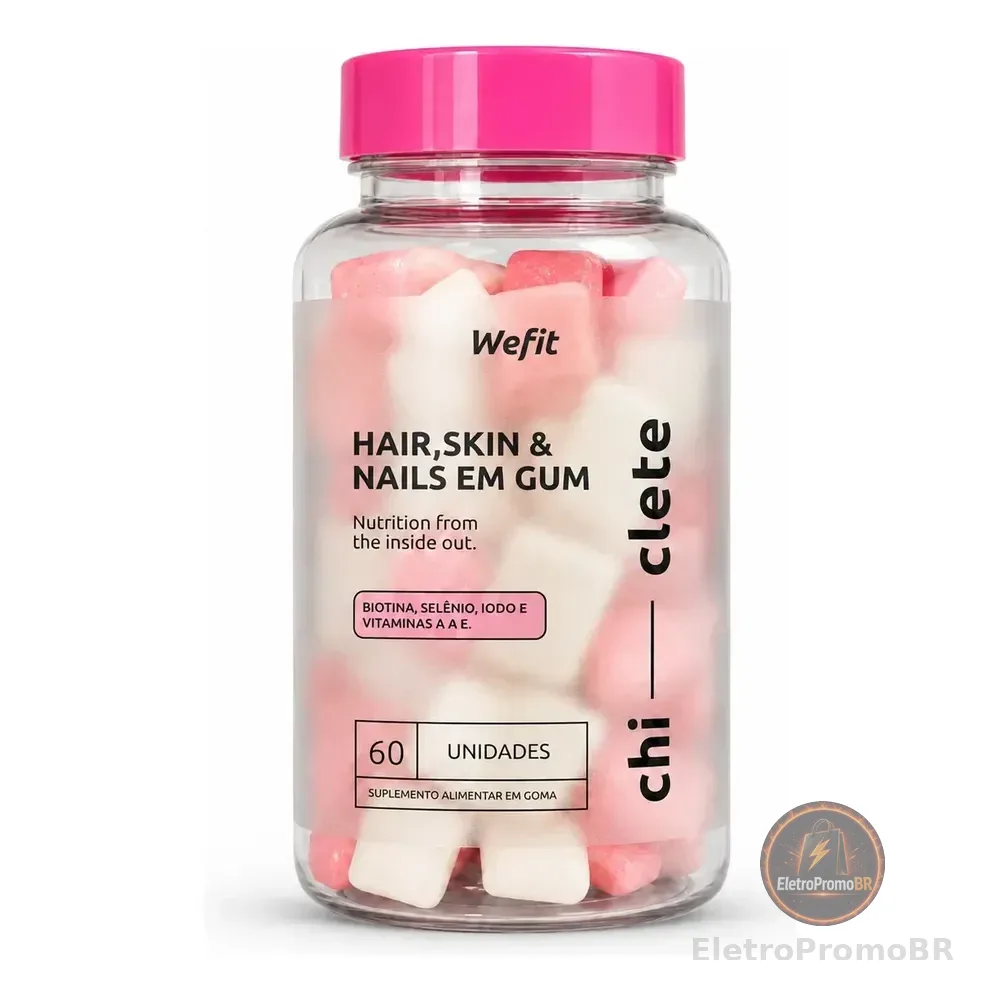 Chiclete Hair Wefit 60un Tutti Frutti Cabelo Pele Unhas Tutti Fruit