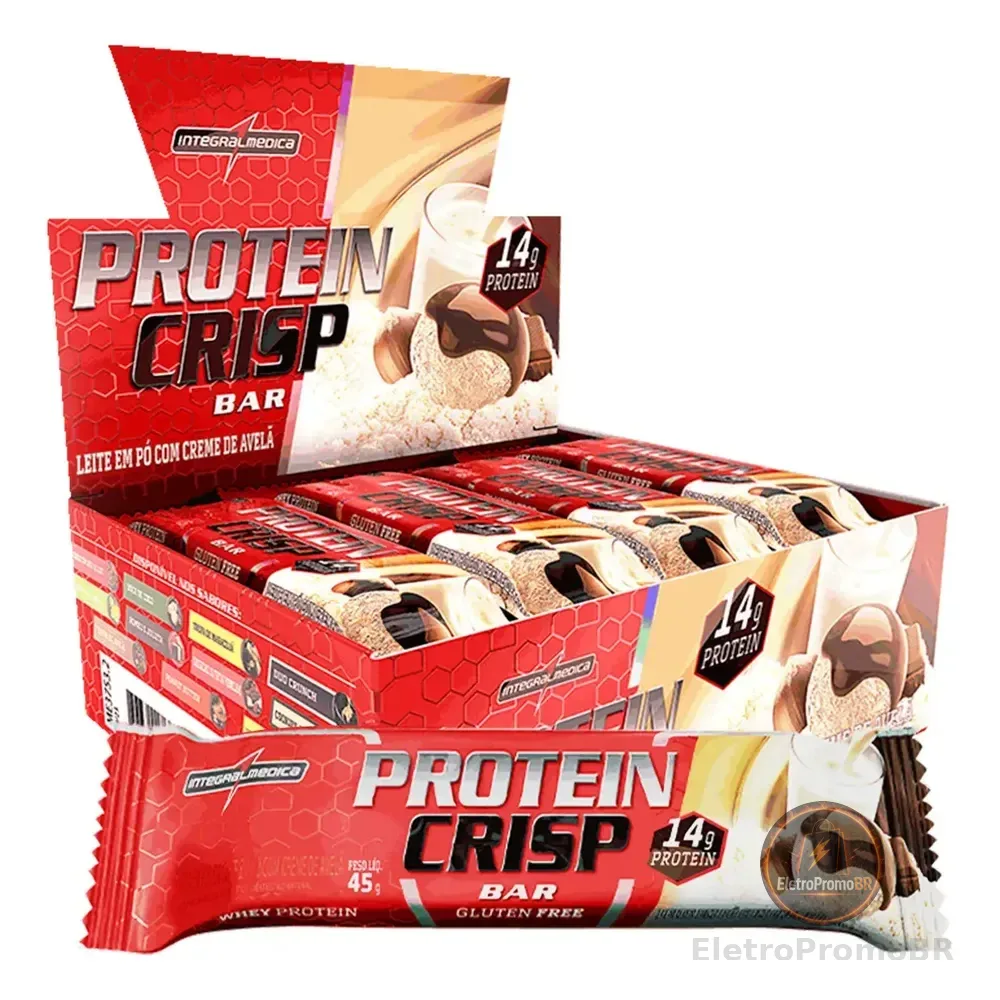 Protein Crisp Bar Ninho Creme De Avelã 12 Und Integralmédica Leite Em Pó Com Creme De Avelã