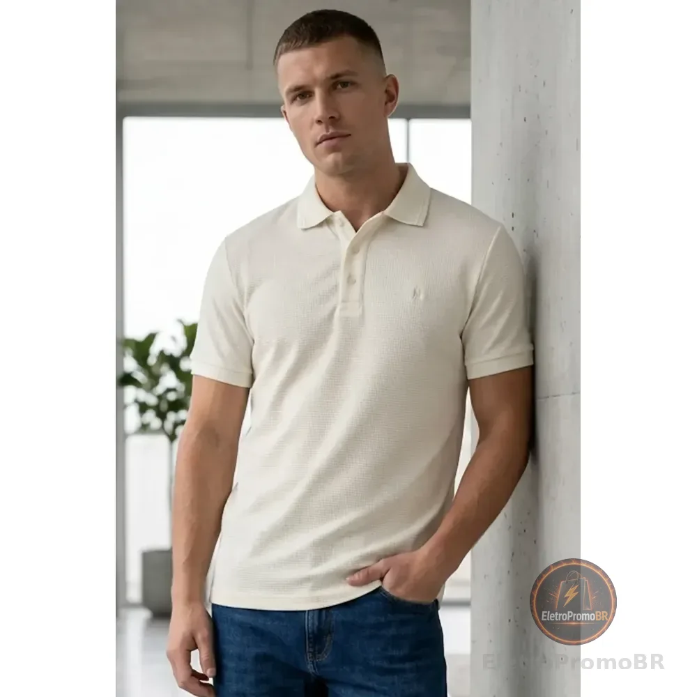 Polo Piquet Texturizada Polo Wear Off White Piquet Texturizada M