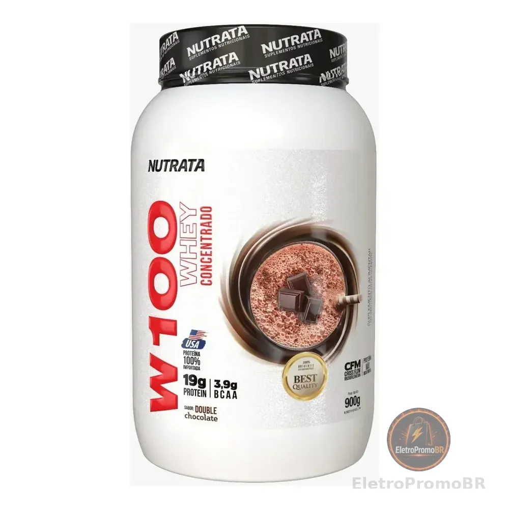 W100 Whey Concentrado Pote 900g Double Chocolate Nutrata