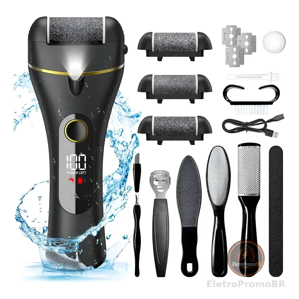 Lixador Para Pés Elétrico Completo Removedor Rachadura Calos 127/220v