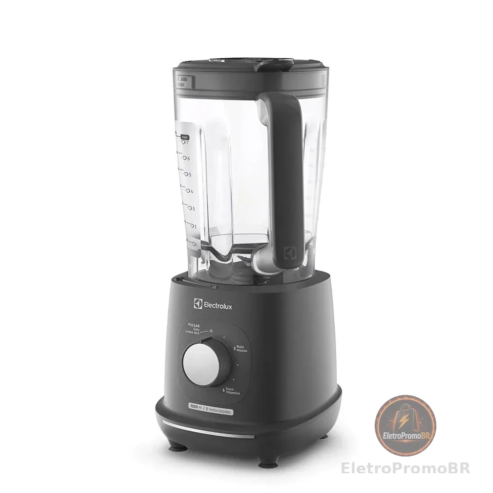 Electrolux Liquidificador 1000W 2,7L com TriForce, 5 Velocidades, Lâminas TruFlow, Função Pulsar 3 em 1 Cinza EBL1000 127v