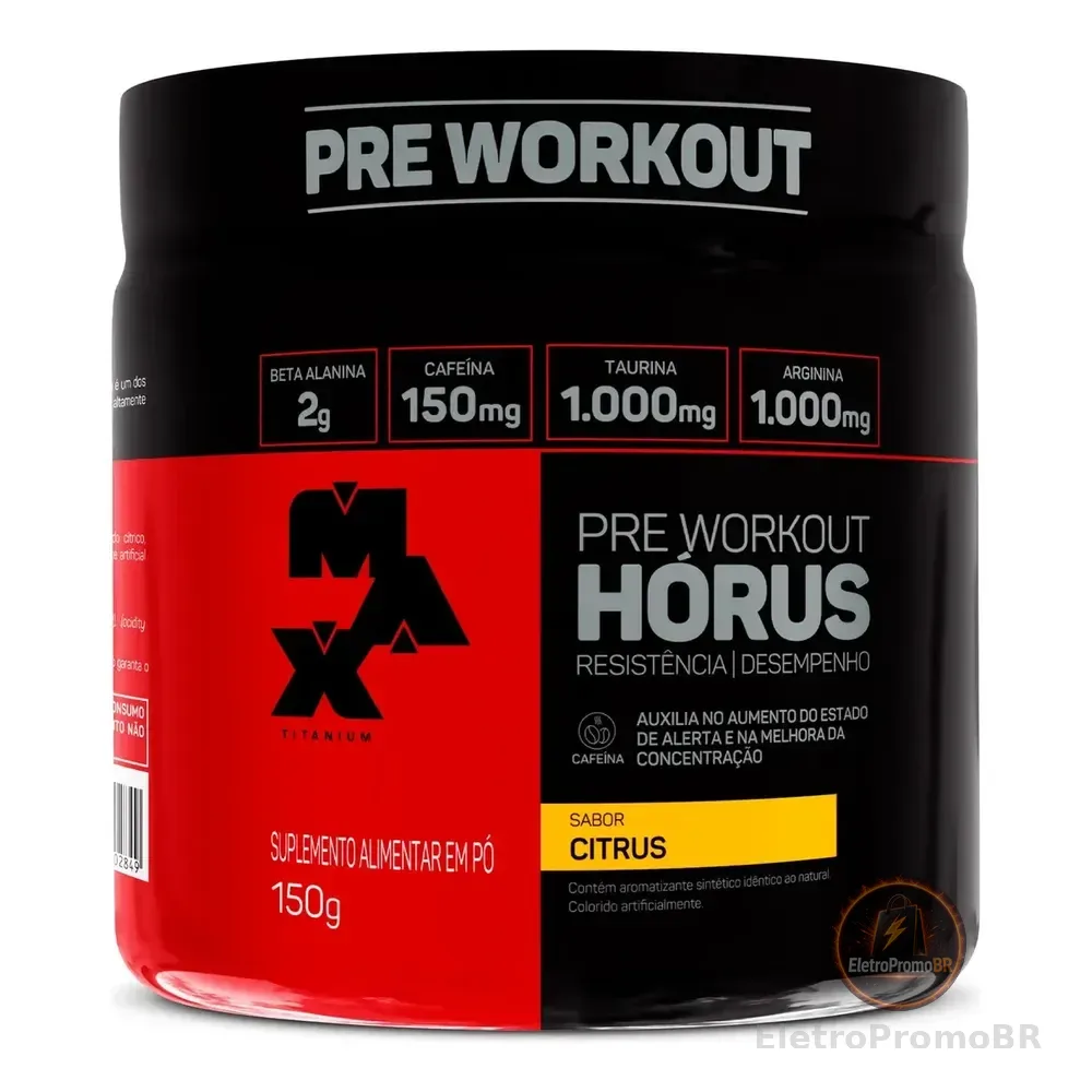 Pré Treino Horus Pote 150g Sabor Citrus Max Titanium