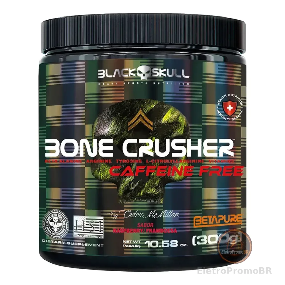 Bone Crusher Caffeine Free 300g Black Skull Framboesa