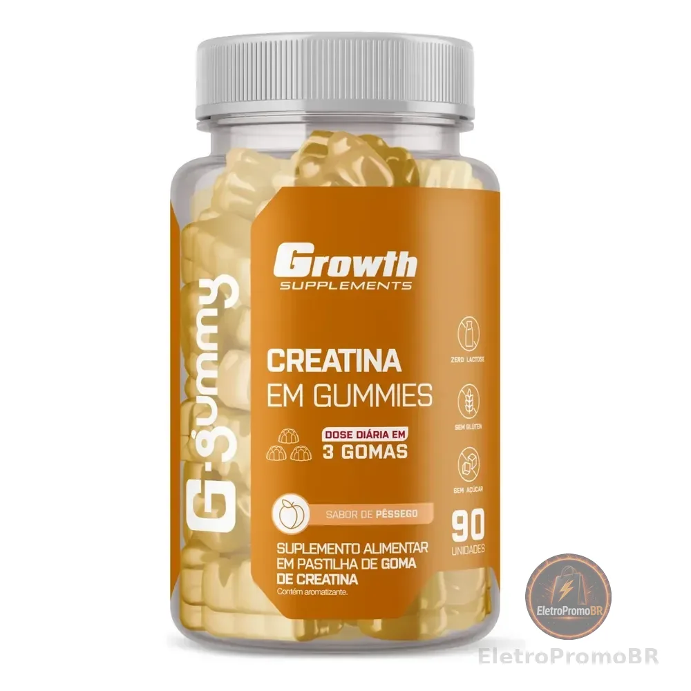 G-gummy Creatina Em Gomas 90unid Growth Suplements Pêssego