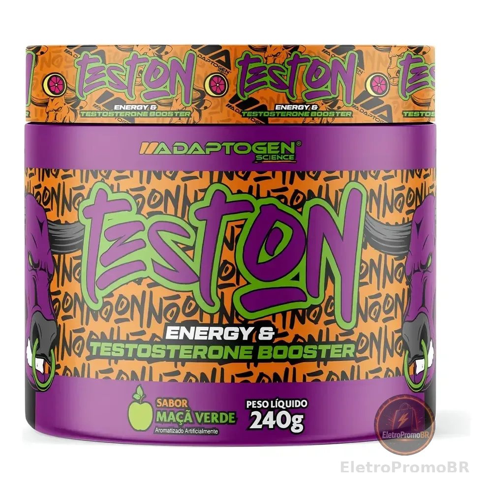 Test On Energia E Testosterone Booster 240g - Adaptogen Sabor Maçã Verde