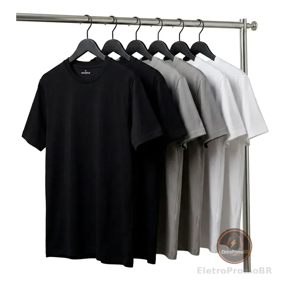 Kit 6 Camisetas Algodão Dia Dia Sandrini Básica Conforto Sortidos Gg Lisa