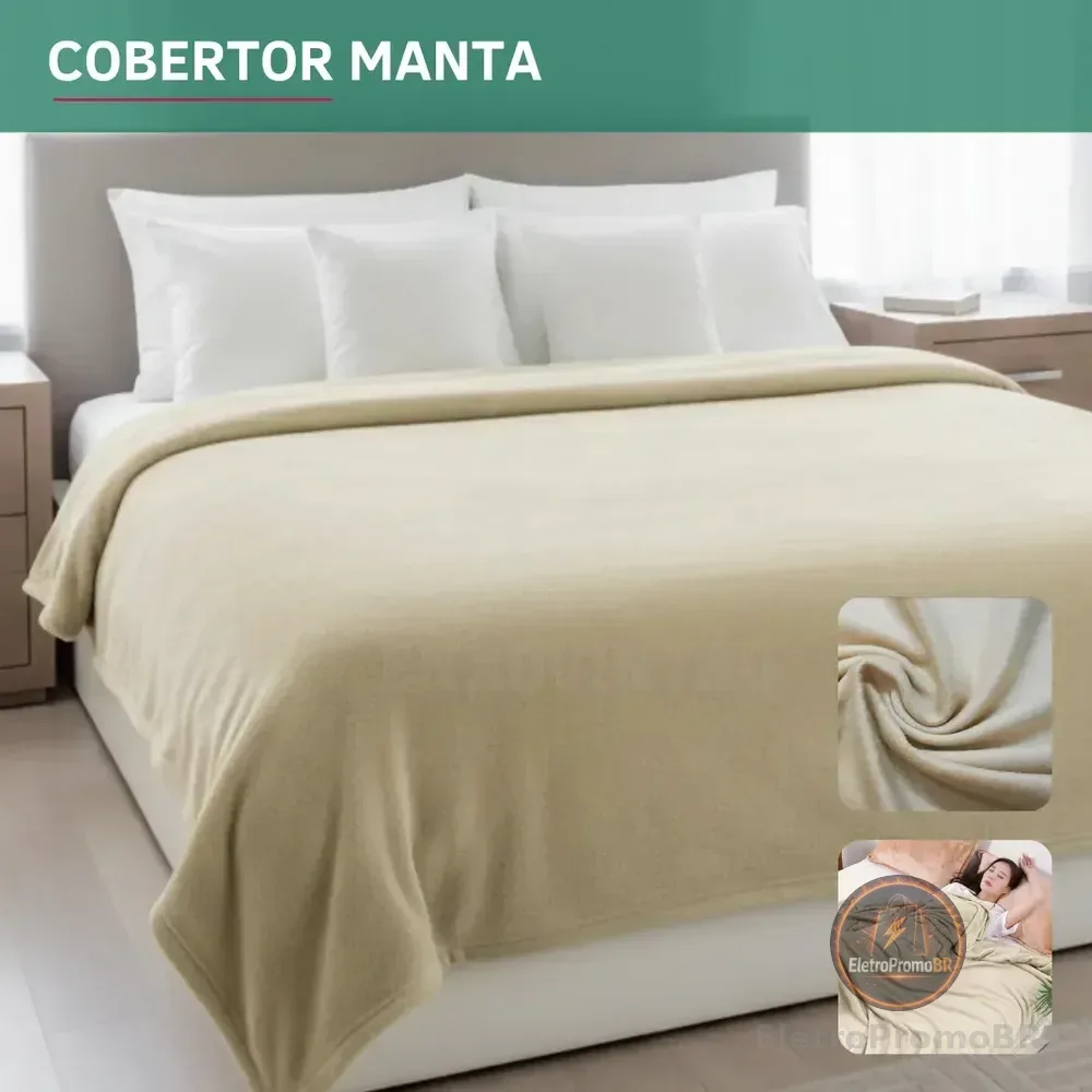 Manta Microfibra Lisa Suave Cobertor Casal Antialérgica Maciez E Conforto Prolongado Cor Caqui Premium Liso