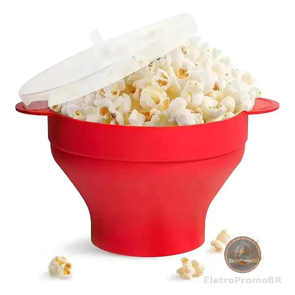 Pipoqueira Silicone 2.5l Com Refratário Vermelho Mori Pop Modelo Ravi 0001