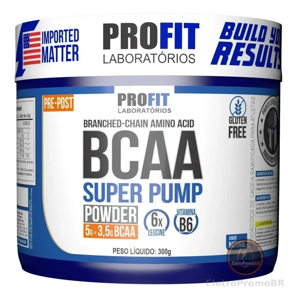 Bcaa 6:1:1 Em Pó Super Pump 300g - Profit Labs Sabor Natural