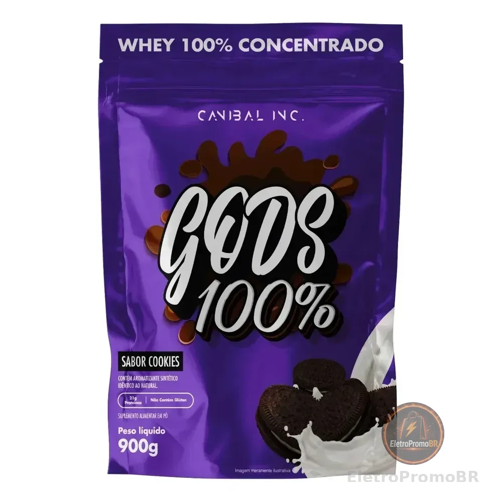 Gods 100% Whey Concentrado Refil 900g - Canibal Inc Cookies