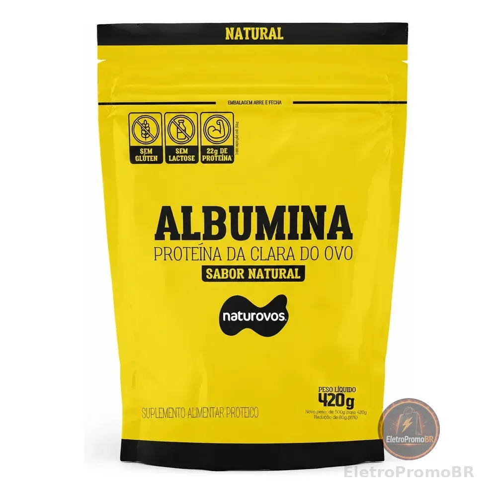 Albumina Naturovos Natural 420g Refil Natural