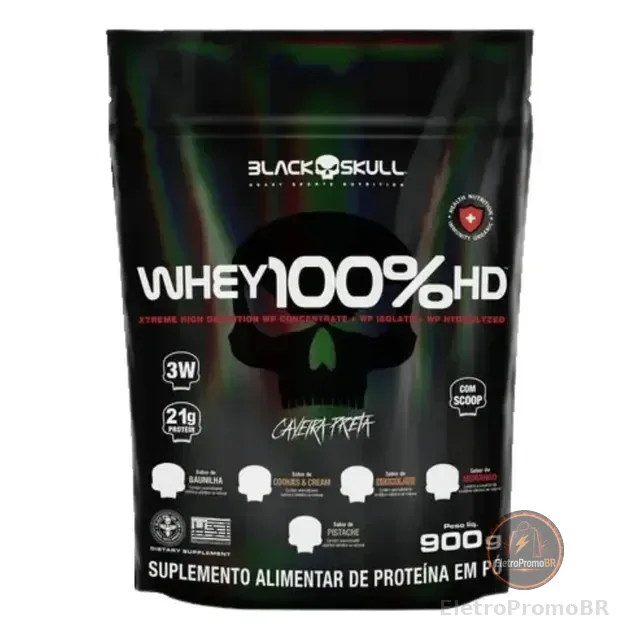 Whey Protein Black Skull 100% Hd Refil 900g 3w