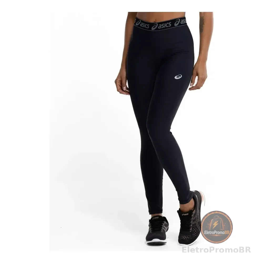 Calça Legging Asics Média Compressão Run Cós Baixo Preto M