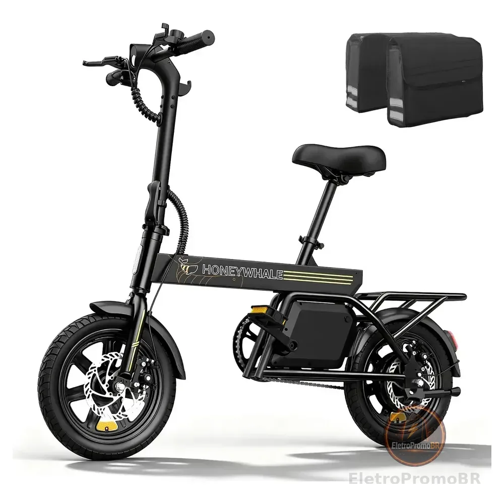 Honeywhale B20 Bicicleta Elétrica, 440w-35km-25km/h-120kg, Scooter Motor-ebike-adulto-bike-autonomia-velocidade... Preto