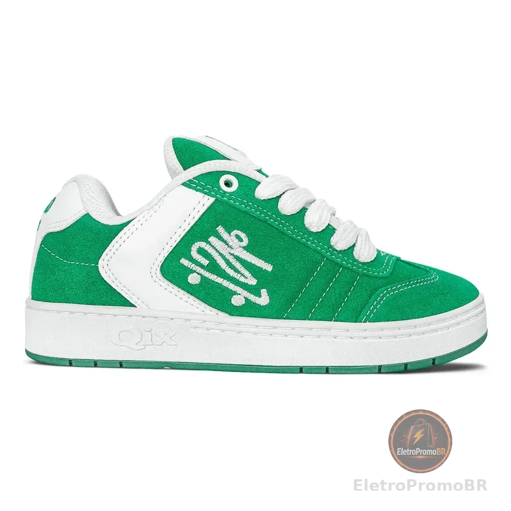 Tênis Qix Unissex Camurça Chorão Lado B | Várias Cores Verde/branco 42 Br