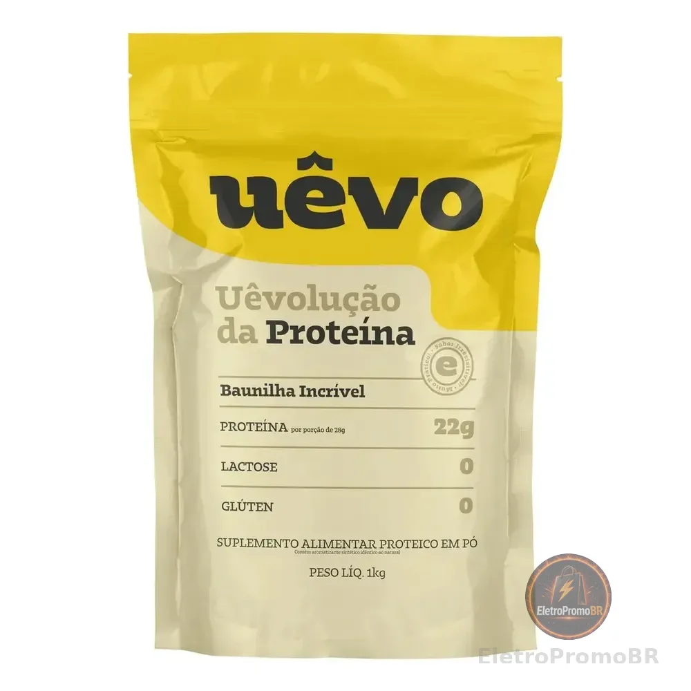 Proteína Uêvo 1kg - Sabor Baunilha - Suplemento Proteico