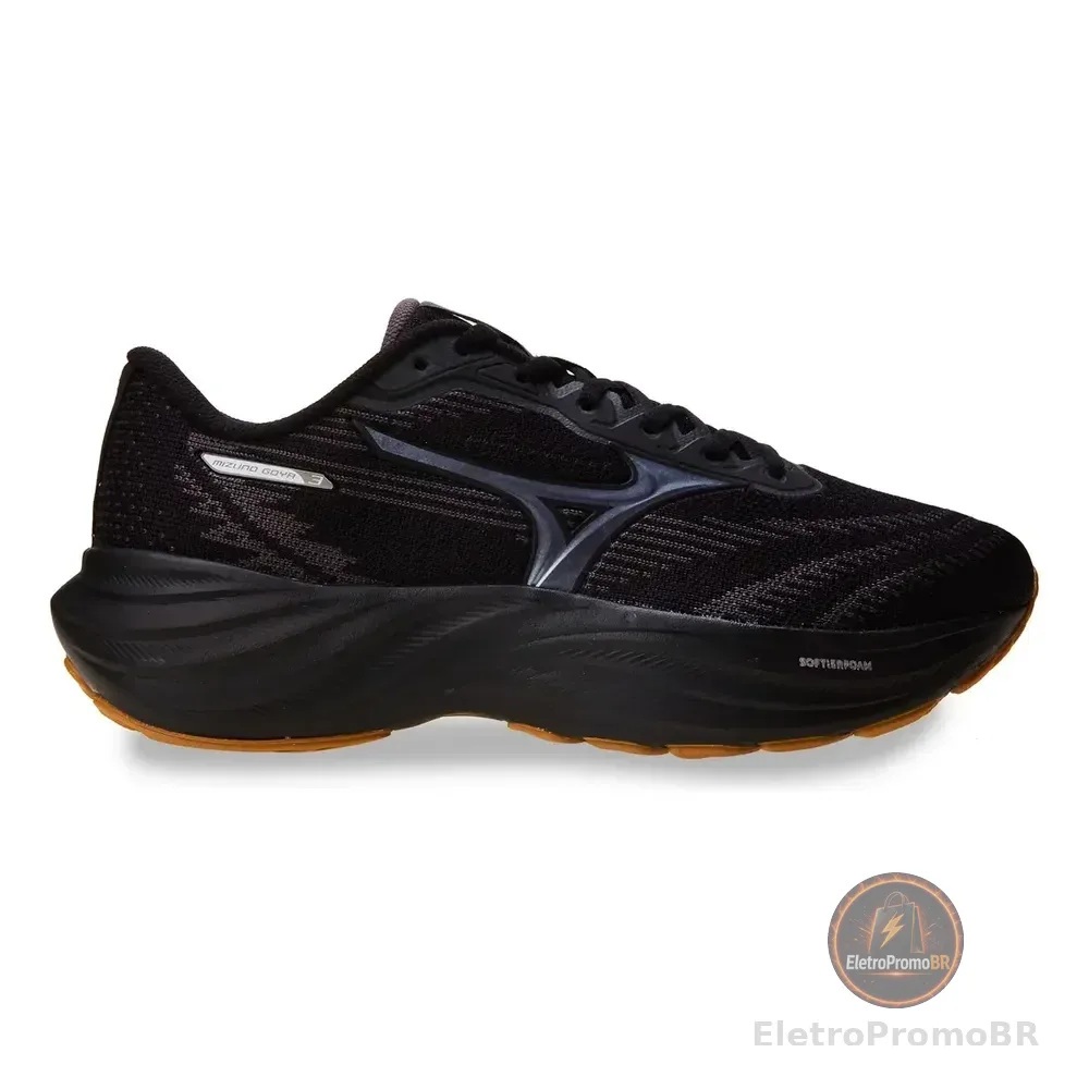 Tênis Esportivo Masculino Goya 3 Mizuno Preto/preto Lisa 39 Br