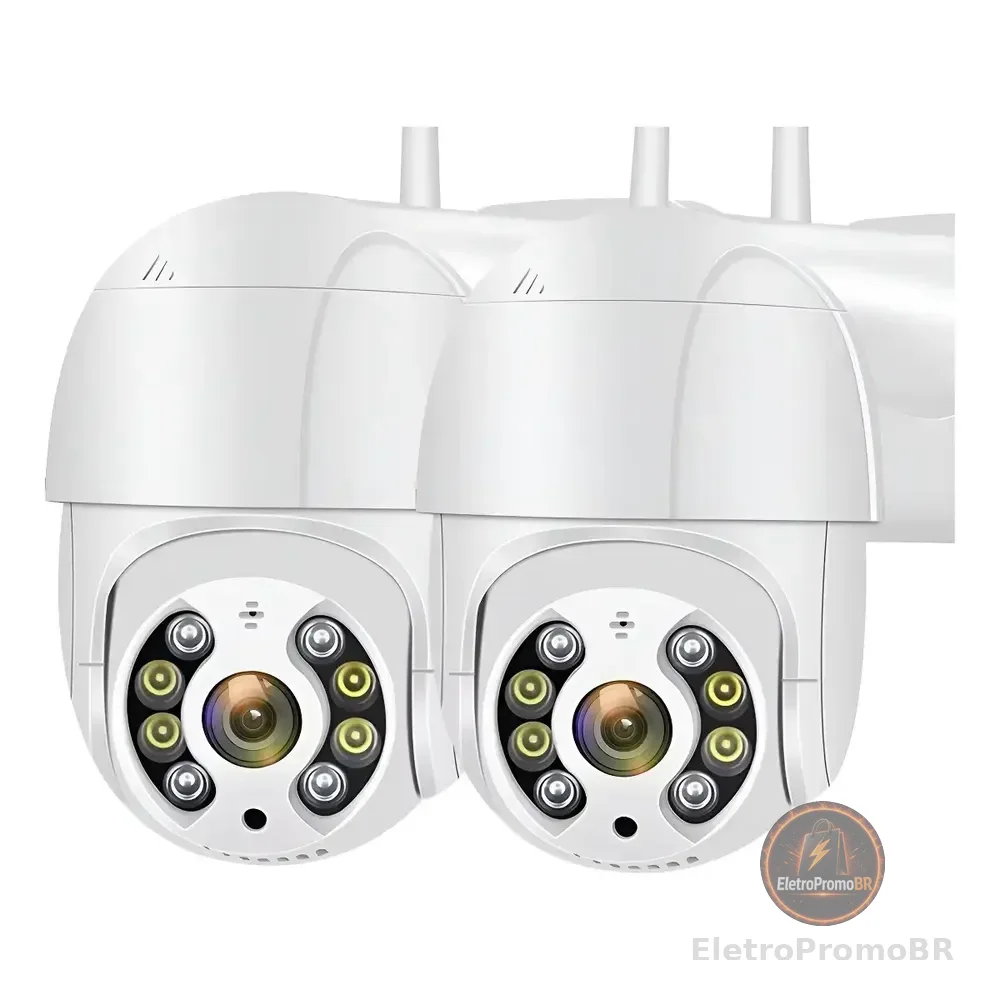 Kit 2 Câmeras De Segurança Icsee A8 Ptz Wi-fi Com Visão Noturna Para Exterior E Interior Branco