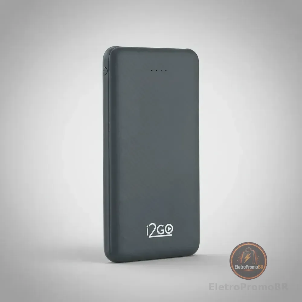 Carregador Portátil Power Bank I2go 10000mah Cinza Preto